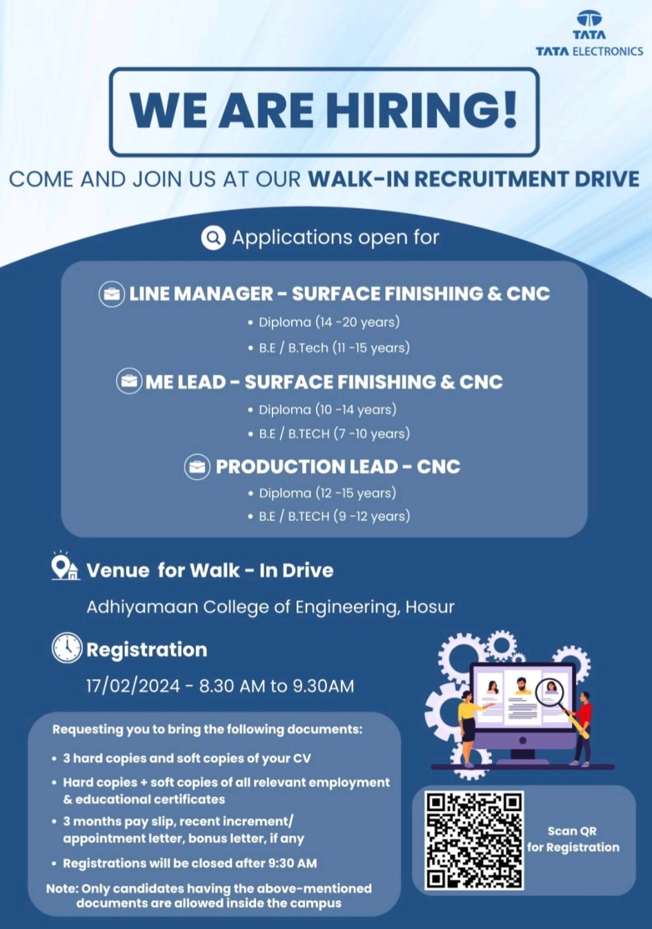 Tata Electronics Ltd Hiring Walk In Interview Diploma Be Btech