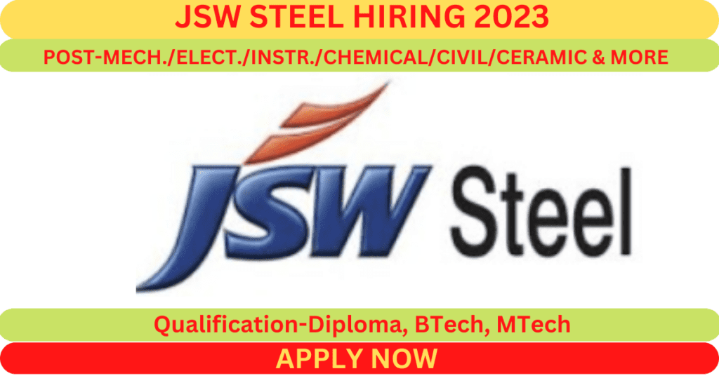 JSW STEEL LTD Hiring 2023