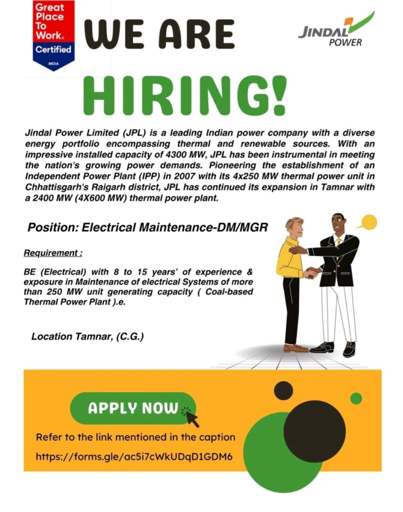 Jindal power ltd vacancy