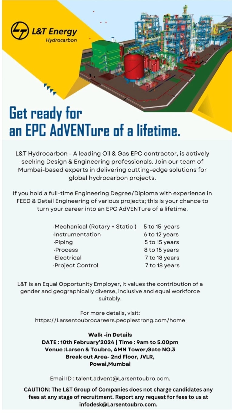 L&T Energy Walk-in-interview