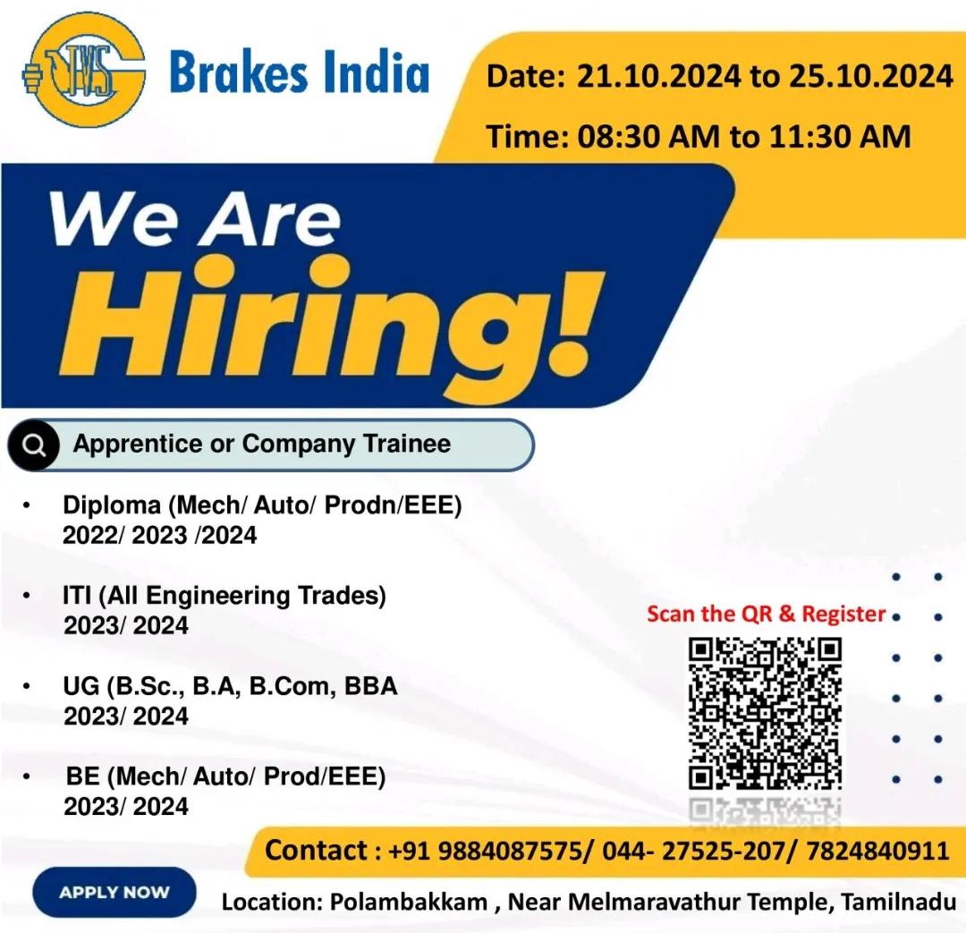 Brakes India Walk-in-interview