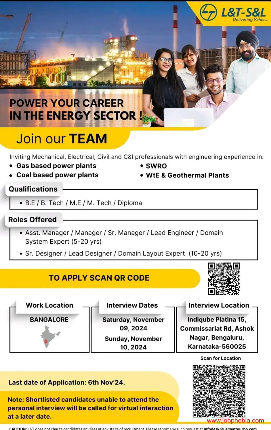 L&T Walk-in Interview