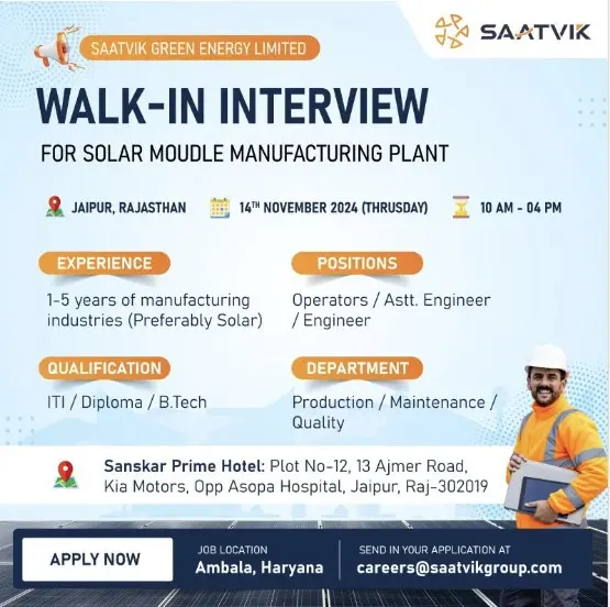 Saatvik Energy Hiring