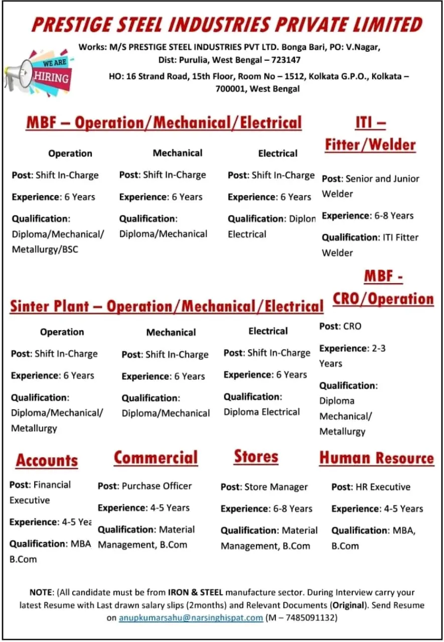 Prestige Still Hiring