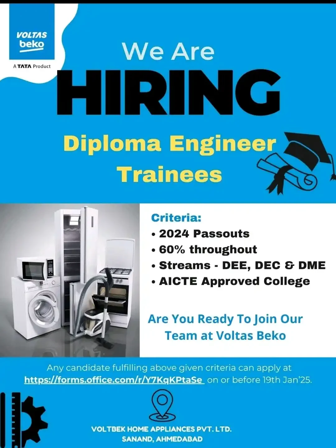 Voltas Hiring Diploma Trainee