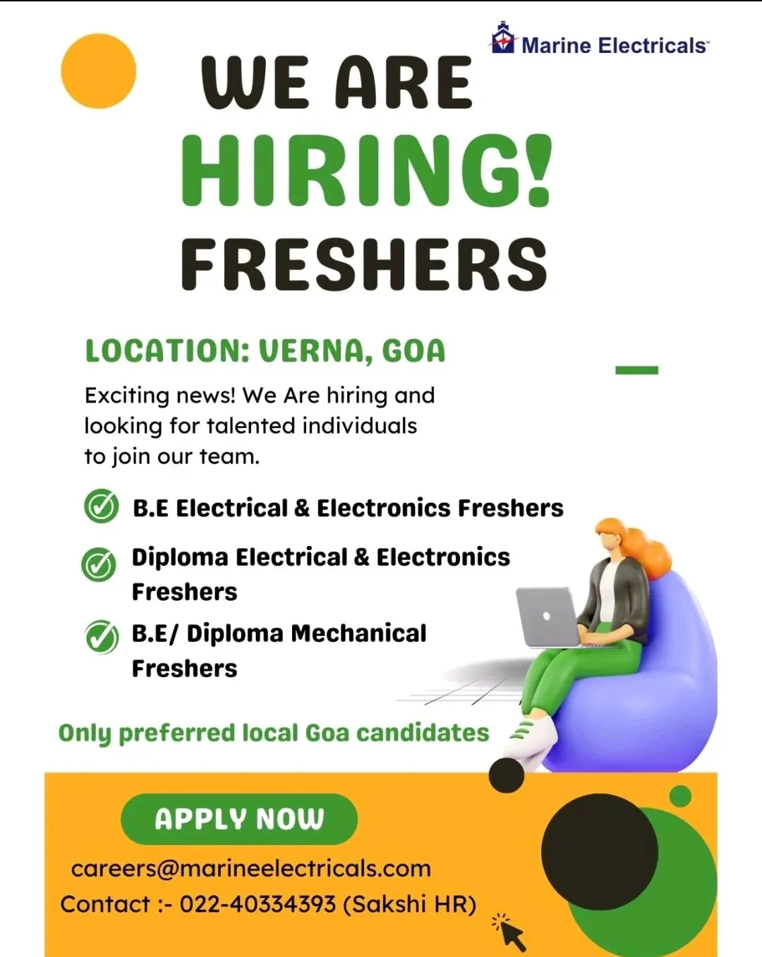 Marine Electricals Hiring Freshers