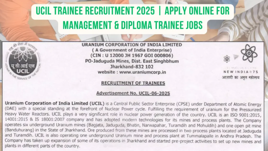 UCIL Trainee Recruitment 2025