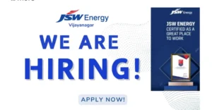JSW Energy Vijayanagar Hiring 2025