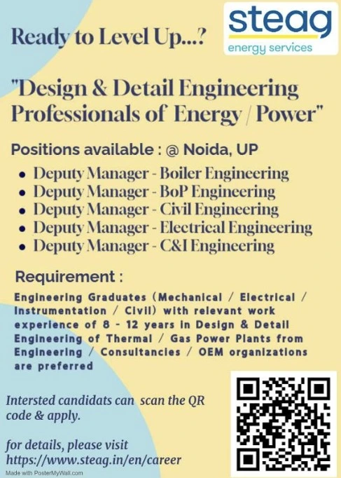 STEAG Energy Services Recruitment 2025