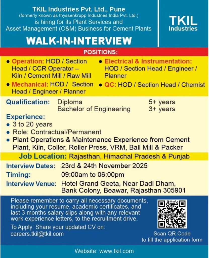 TKIL Industries Hiring 2025