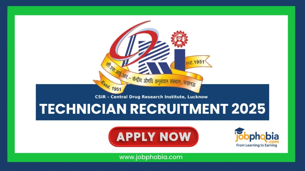 CSIR CDRI Technician Recruitment 2025