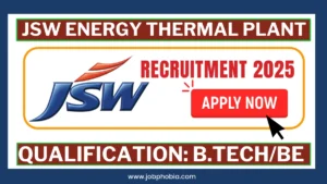 JSW Energy Thermal Plant Hiring 2025