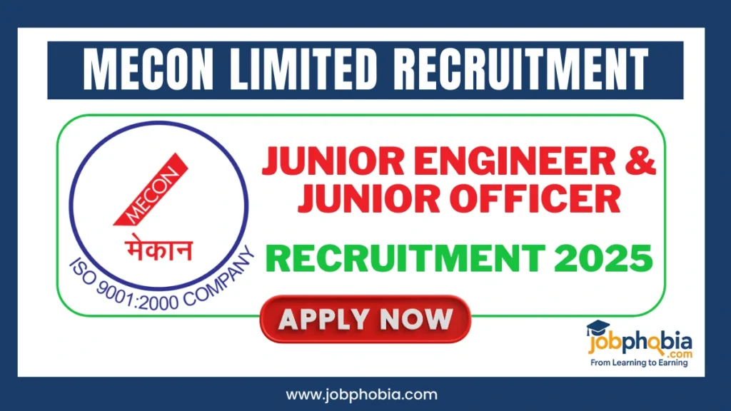 MECON Limited Recruitment 2025