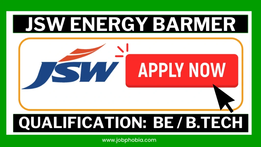 JSW Energy Barmer Hiring 2026