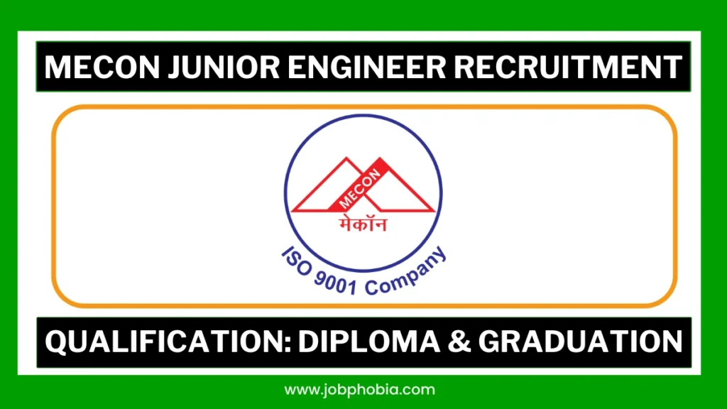 MECON Limited Recruitment 2026 for Junior Engineers - Highest paying engineering jobs in India