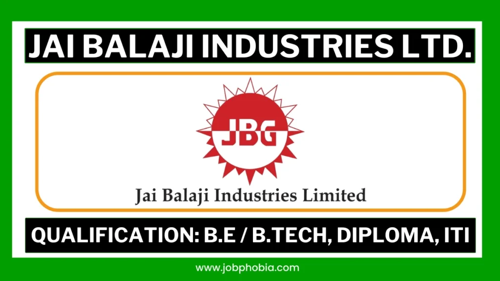 Jai Balaji Industries Recruitment 2026 poster showing 80 plus job vacancies for Engineers, Operators, and Technicians in Steel Plant.