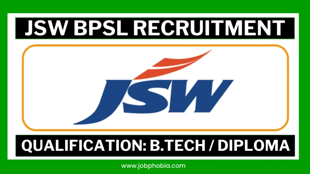 JSW BPSL Recruitment 2026 Notification for Shift Engineer and Shift In-charge in Sambalpur Odisha.