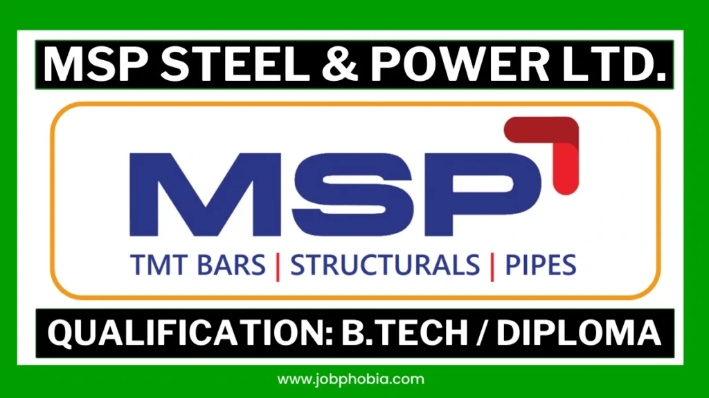 Official notification of MSP Steel Recruitment 2026 for Graduate and Diploma Engineer Apprentices in Mechanical, Electrical, and Metallurgy branches.