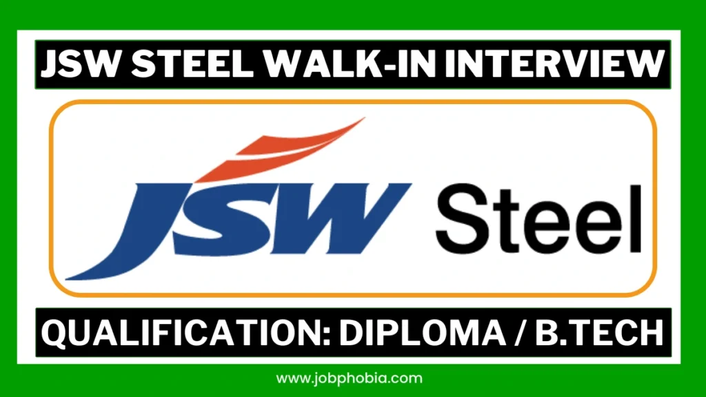 JSW Steel Recruitment 2026 Walk-in Interview Ranchi Flyer for Engineers