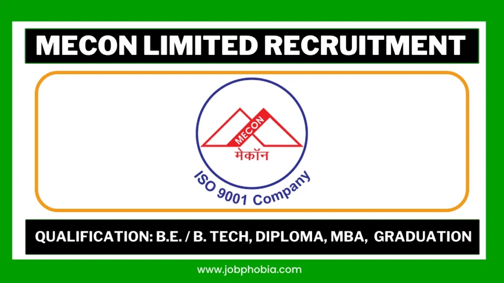 Professional banner for MECON Limited Recruitment 2026 showing Walk-in Interview details for 60+ engineering and executive posts.