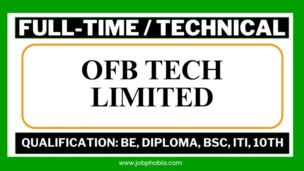 OFB Tech Limited Recruitment 2026 job vacancy table for 41 openings in Chandrapur Maharashtra.