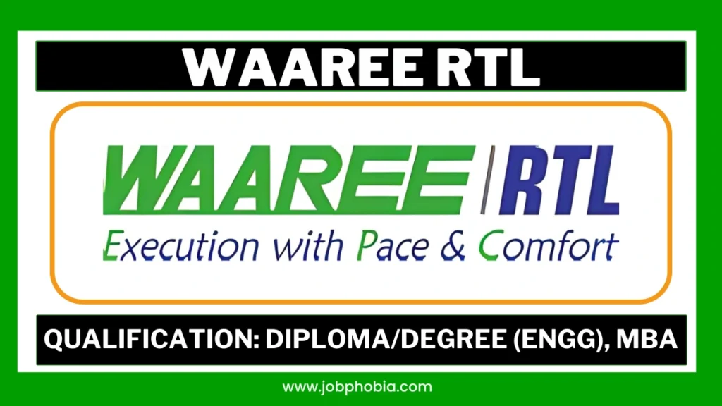 Waaree RTL Recruitment 2026 Walk-in Drive Advertisement Flyer for Solar EPC Jobs in Gujarat.
