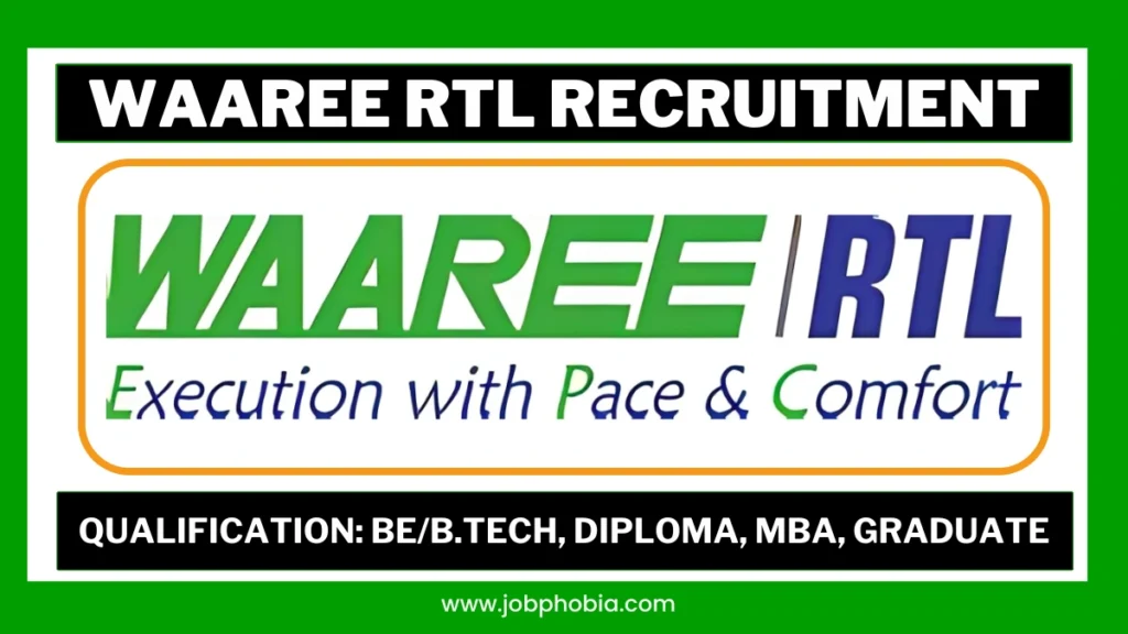 Waaree RTL Recruitment 2026 official notification for Walk-in Drive in Gujarat for Engineers and Managers.