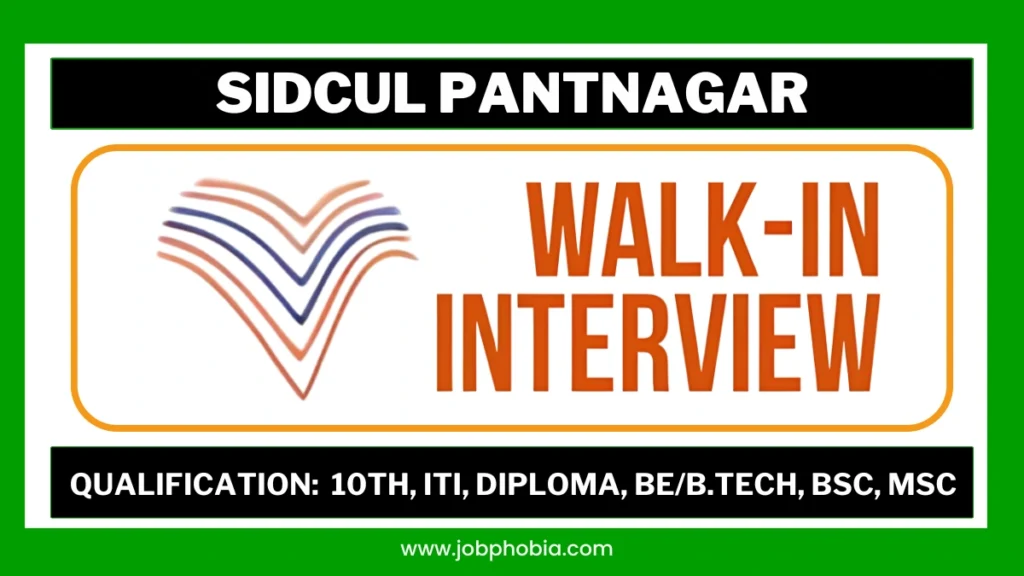 Sidcul Pantnagar Walk-In Interview 2026