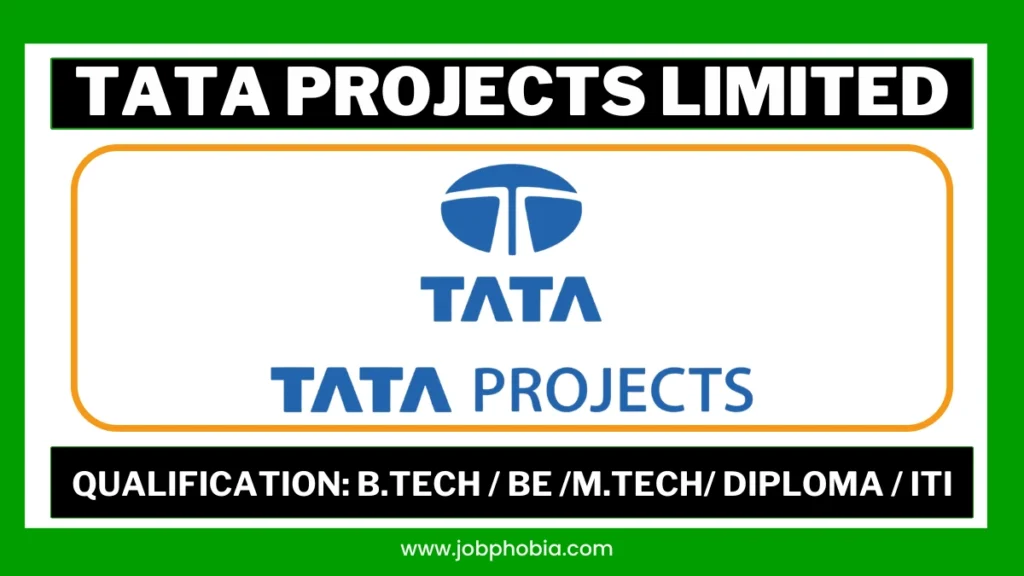 Official job notification for Tata Projects Recruitment 2026 featuring engineering roles in T&D projects.