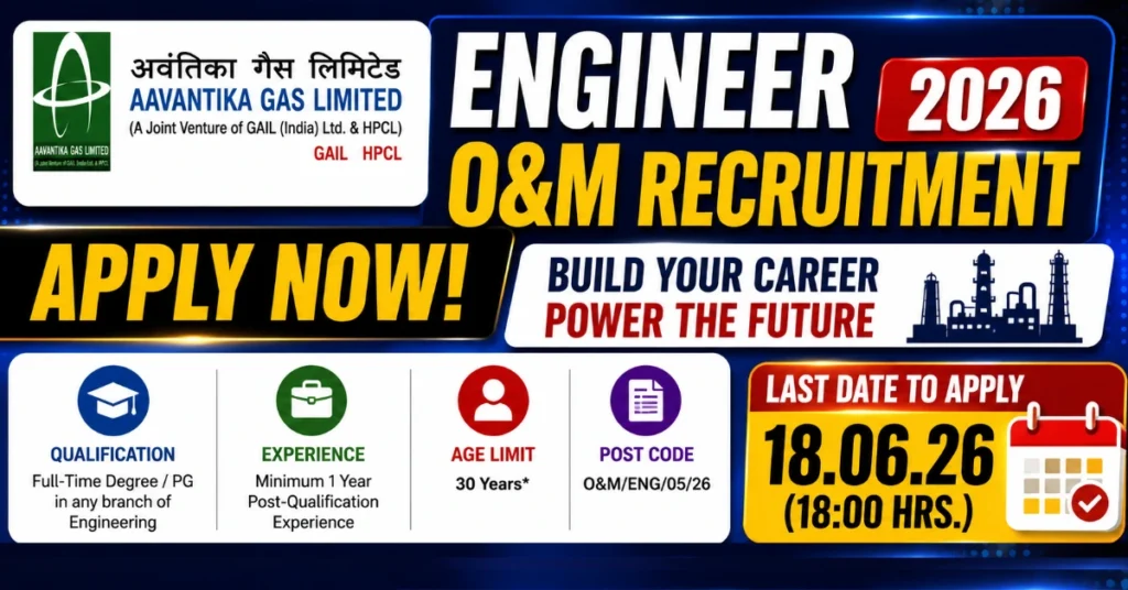 Engineer O&M Recruitment 2026 website thumbnail featuring Engineer O&M hiring announcement and key recruitment information.