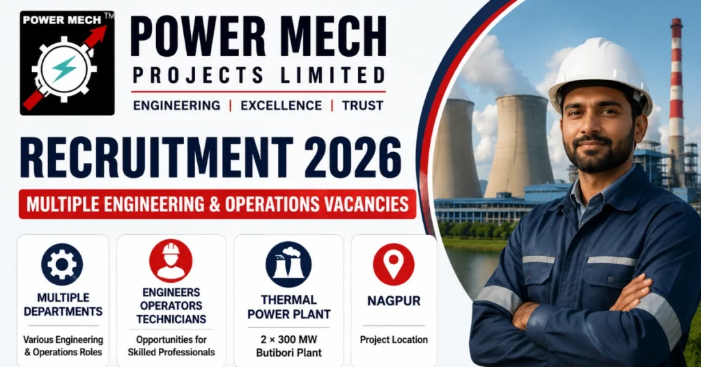 Power Mech Projects Limited Recruitment 2026 for Engineering and Operations Vacancies at Butibori Thermal Power Plant Nagpur