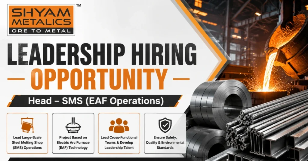 Shyam Metallics Head SMS Recruitment 2026