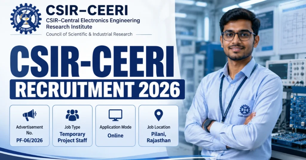 CSIR-CEERI Recruitment 2026 Project Staff Posts Official Notification Thumbnail