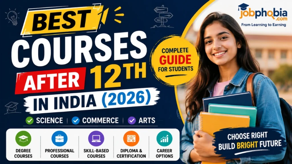 Best courses after 12th in India for Science, Commerce, and Arts students, including degree, professional, skill-based, diploma, and certification options.