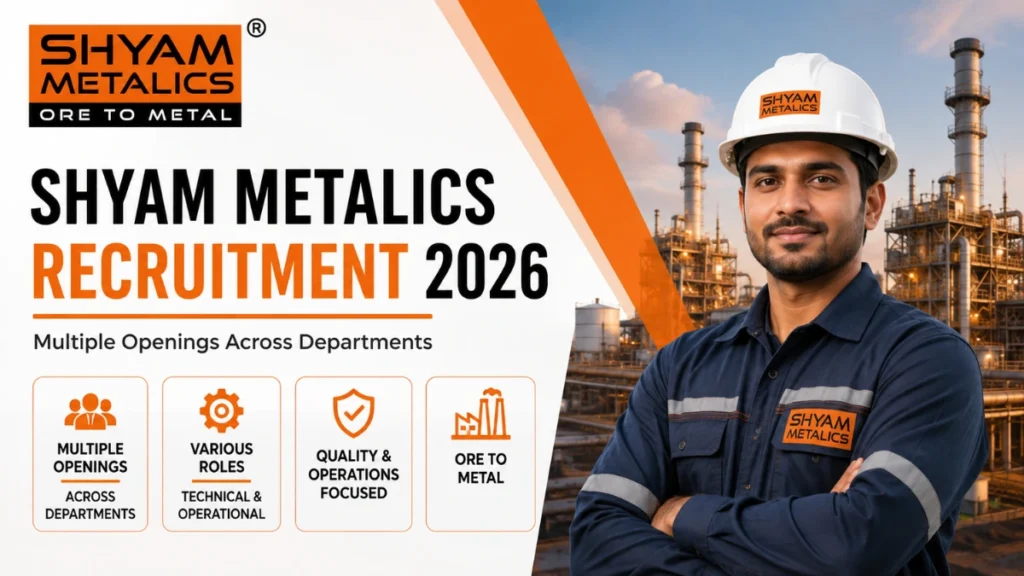 Shyam Metalics Recruitment 2026 with multiple job openings