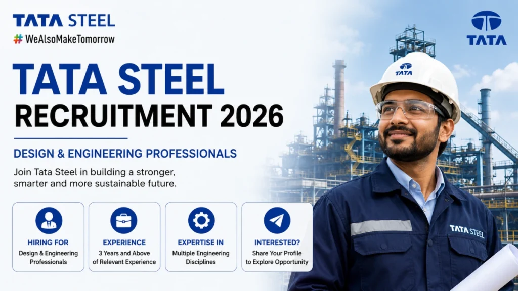 Tata Steel Recruitment 2026 for Design and Engineering Professionals