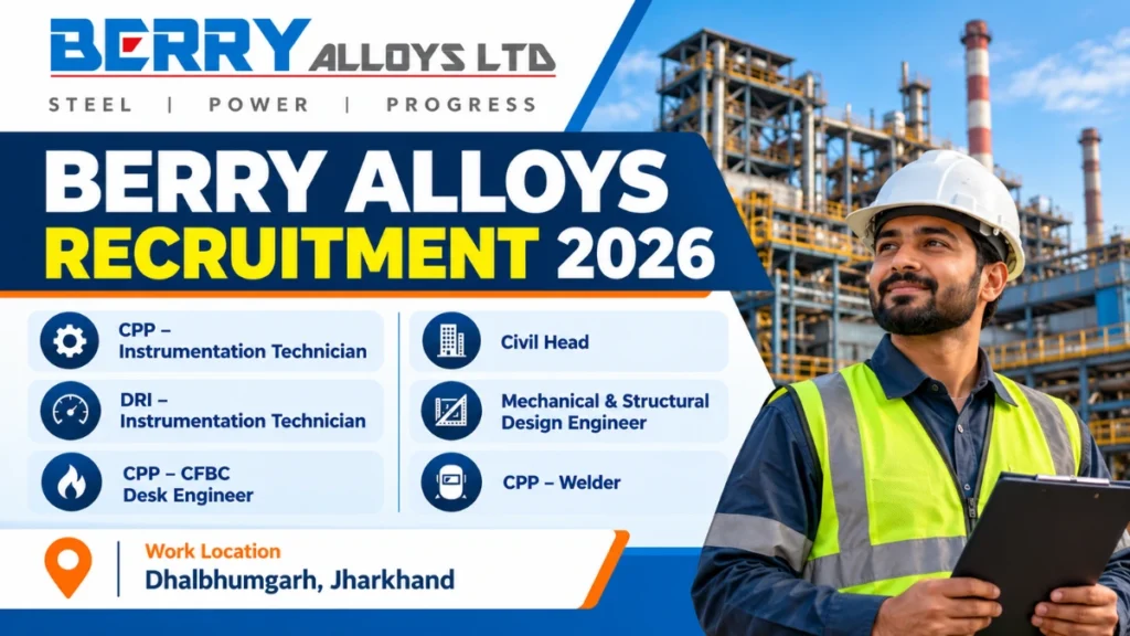 Berry Alloys Recruitment 2026 job vacancies in Jharkhand