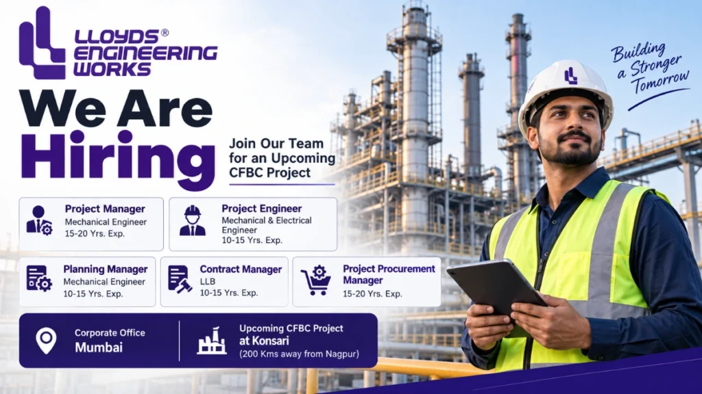 Lloyds Engineering Works Recruitment 2026 for Manager and Engineer Jobs