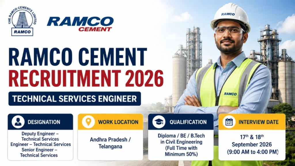Ramco Cement Recruitment 2026 for Technical Services Engineer