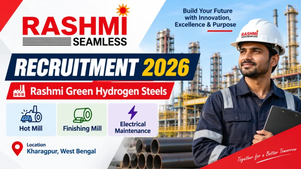 Rashmi Seamless Recruitment 2026 for various jobs in Kharagpur, West Bengal