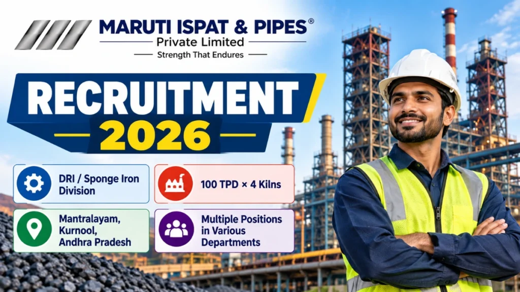 Maruti Ispat & Pipes Recruitment 2026 for DRI and Sponge Iron Division jobs