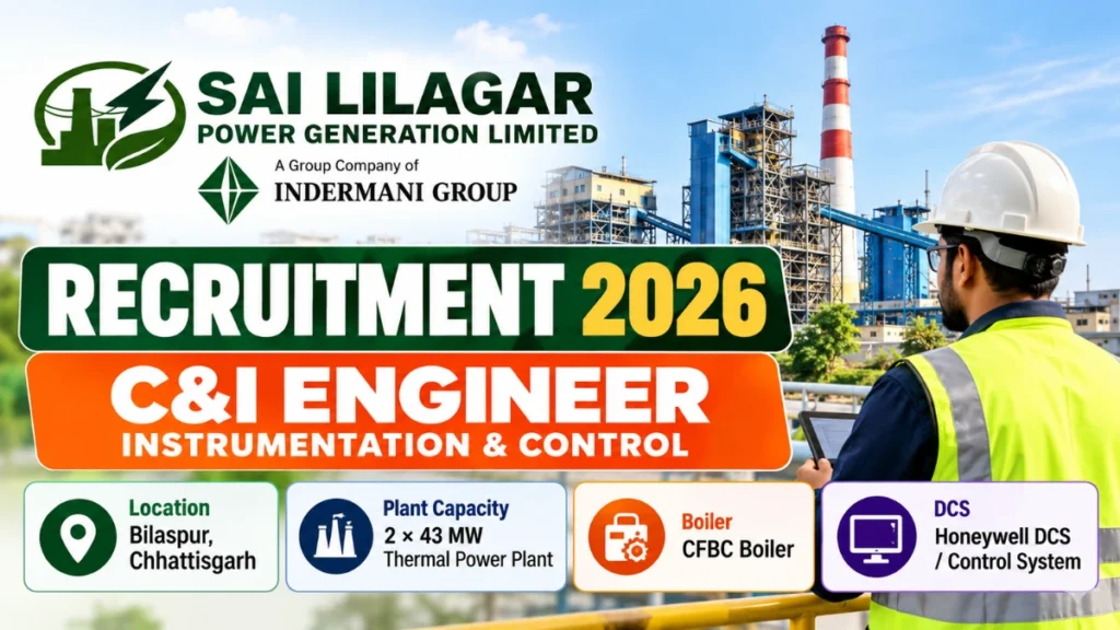 Sai Lilagar Power Generation Recruitment 2026 for C&I Engineer