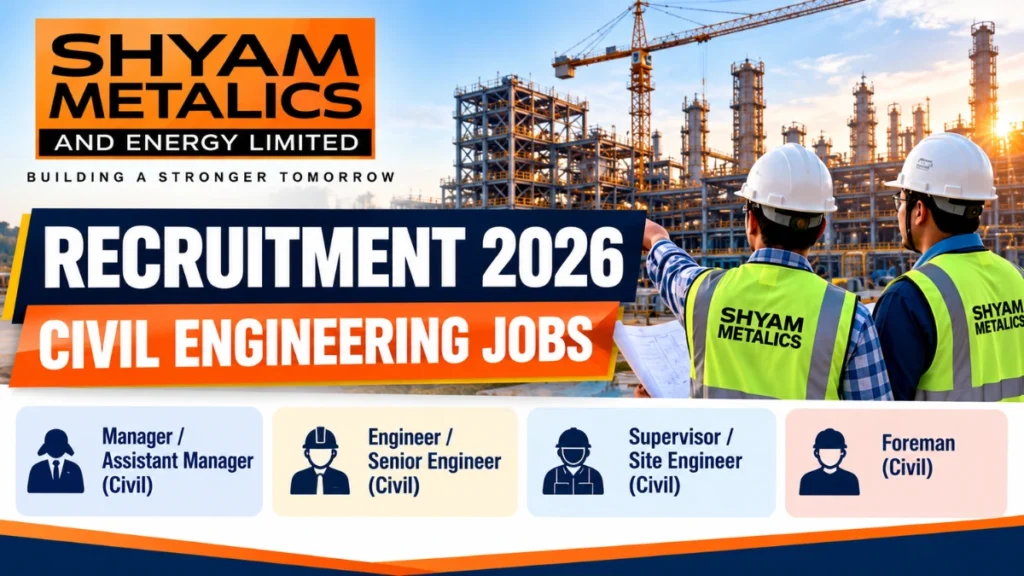 Shyam Metalics Recruitment 2026 for Civil Engineering Jobs